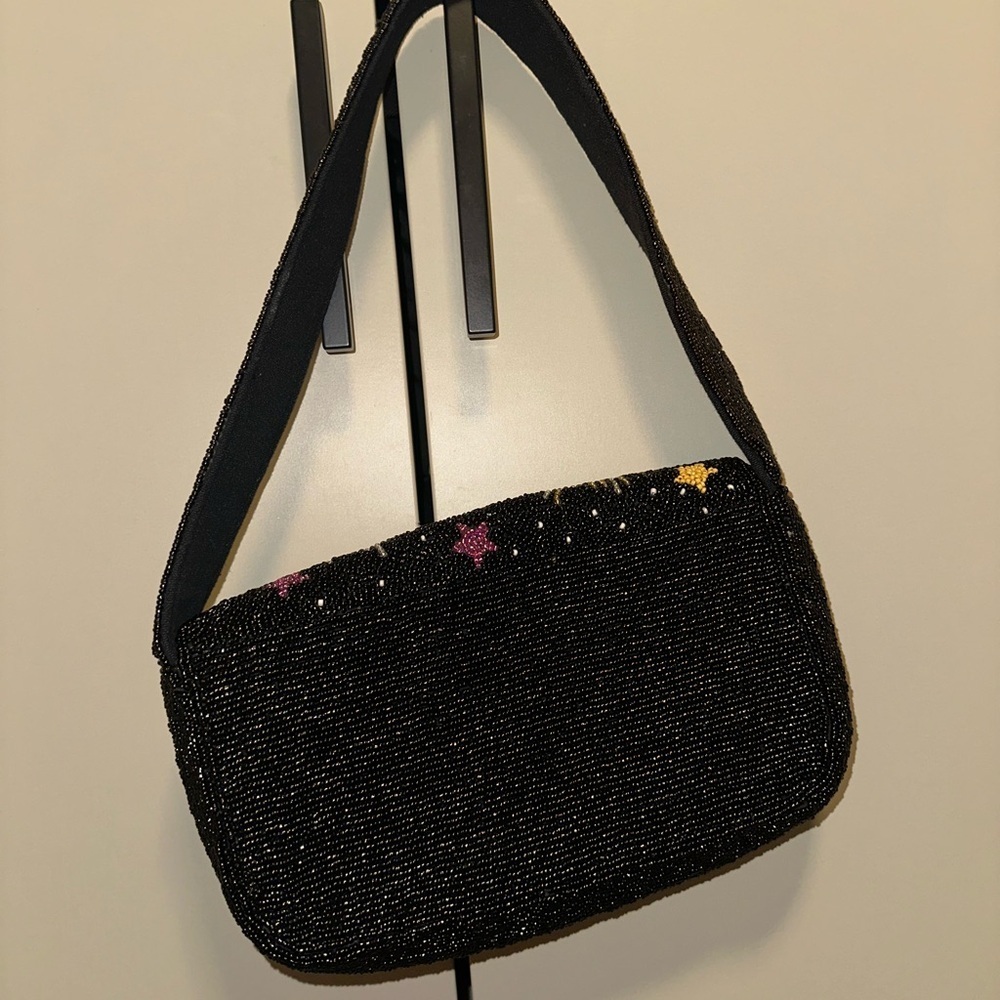 AMERICA AND BEYOND CELESTIAL SPARK Black Beaded Shoulder Bag - Picture 4 of 7